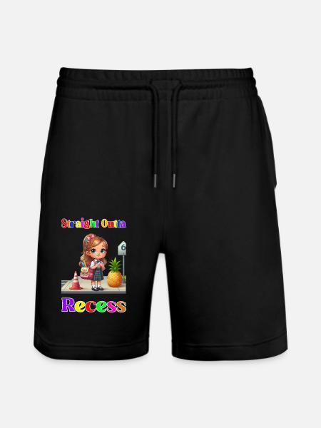 Straight outta recess - Stanley/Stella Trainer Unisex Organic Jogging Shorts - black