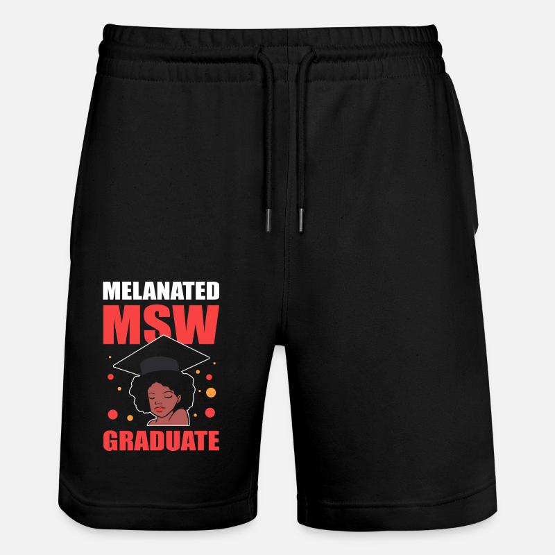 Master Studium Abschlussfeier Afro - Stanley/Stella Unisex Bio Joggingshorts Trainer  - Schwarz
