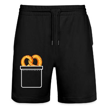 bretzel - Short de jogging bio TRAINER Stanley/Stella unisexe - noir - Devant - Nik (191cm) & Marisol (170cm)