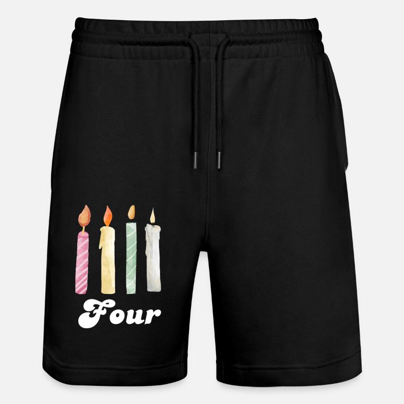 4e anniversaire bougie - Short de jogging bio TRAINER Stanley/Stella unisexe - noir