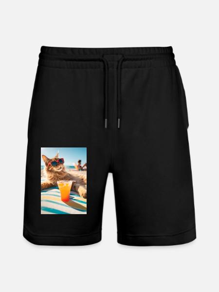 Cats - Pension - Stanley/Stella Trainer Unisex Organic Jogging Shorts - black