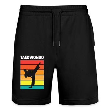 Taekwondo - Short de jogging bio TRAINER Stanley/Stella unisexe - noir - Devant - Nik (191cm) & Marisol (170cm)