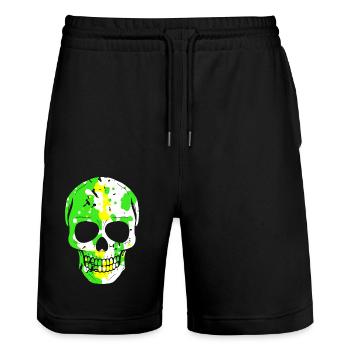 Cool skull - Stanley/Stella Trainer Unisex Organic Jogging Shorts - black - Front - Nik (191cm) & Marisol (170cm)