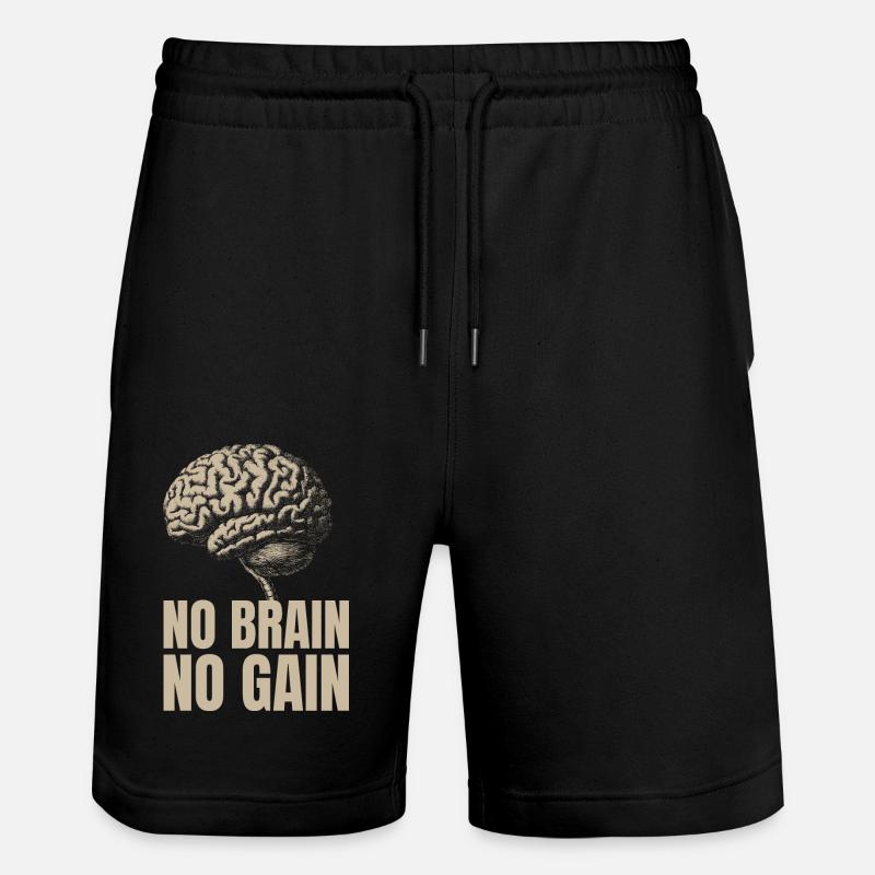 No Brain No Gain - Short de jogging bio TRAINER Stanley/Stella unisexe - noir