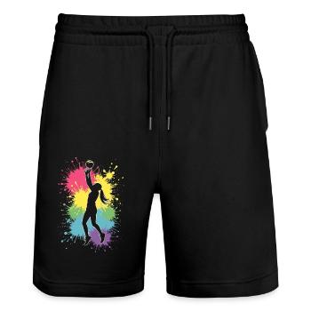 Volley-ball Filles Volley-ball Femmes - Short de jogging bio TRAINER Stanley/Stella unisexe - noir - Devant - Nik (191cm) & Marisol (170cm)
