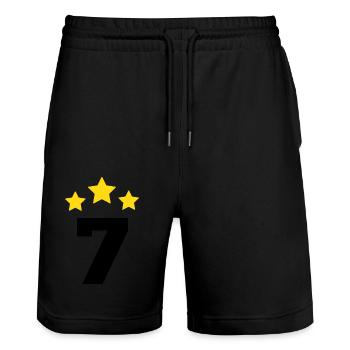 7 Jahre Stern - Geschenk zum 7. Jubiläum - Stanley/Stella Unisex Bio Joggingshorts Trainer  - Schwarz - Vorne - Nik (191cm) & Marisol (170cm)