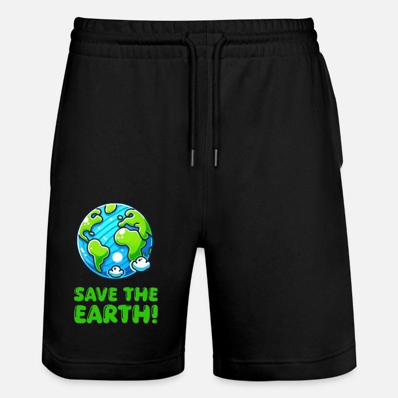 erde planet save the earth - Stanley/Stella Unisex Bio Joggingshorts Trainer  - Schwarz