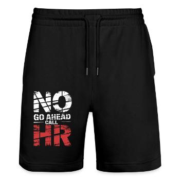 No Go Ahead Call HR 10 - Stanley/Stella Unisex Bio Joggingshorts Trainer  - Schwarz - Vorne - Nik (191cm) & Marisol (170cm)