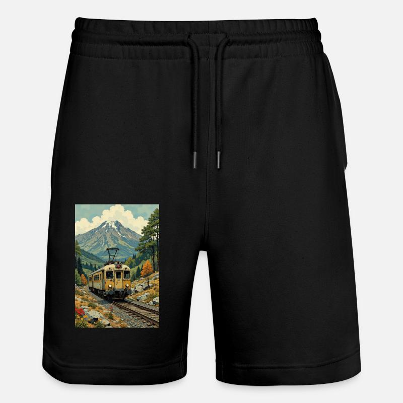 Image de train rétro - Short de jogging bio TRAINER Stanley/Stella unisexe - noir