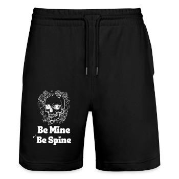 Be Mine or Be Spine - Stanley/Stella Trainer Unisex Organic Jogging Shorts - black - Front - Nik (191cm) & Marisol (170cm)