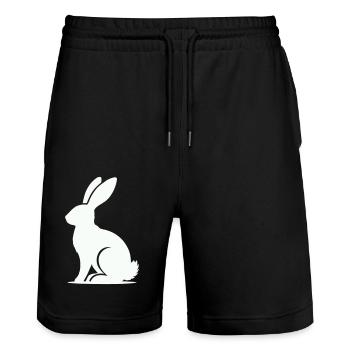 lièvre - Short de jogging bio TRAINER Stanley/Stella unisexe - noir - Devant - Nik (191cm) & Marisol (170cm)