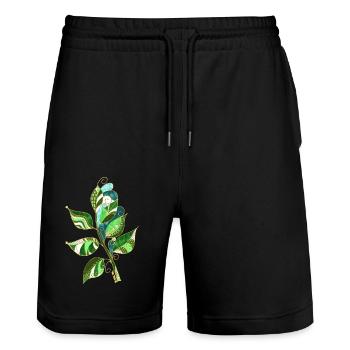 Liste - Stanley/Stella Unisex Bio Joggingshorts Trainer  - Schwarz - Vorne - Nik (191cm) & Marisol (170cm)
