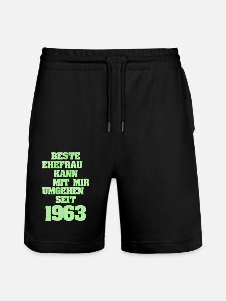 1963 - Stanley/Stella Trainer Unisex Organic Jogging Shorts - black