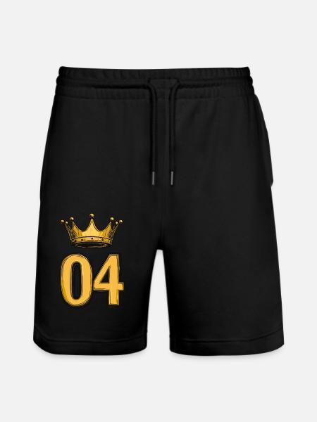 4 Number Crown - Stanley/Stella Trainer Unisex Organic Jogging Shorts - black
