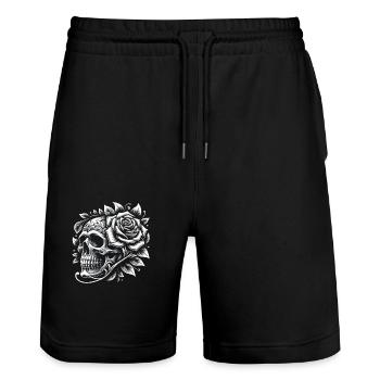 Ewiger Kontrast - Stanley/Stella Unisex Bio Joggingshorts Trainer  - Schwarz - Vorne - Nik (191cm) & Marisol (170cm)