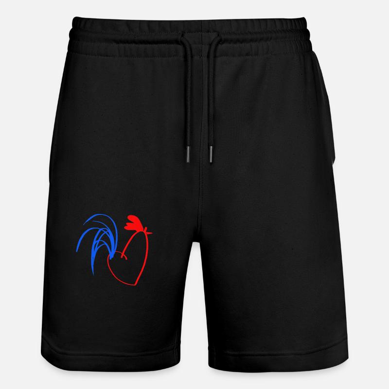 coq bleu blanc rouge - Short de jogging bio TRAINER Stanley/Stella unisexe - noir