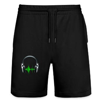 Equalizer DJ Headphones - Stanley/Stella Trainer Unisex Organic Jogging Shorts - black - Front - Nik (191cm) & Marisol (170cm)
