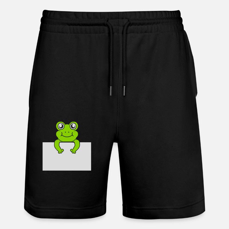 Texte présent Comic Frog - Short de jogging bio TRAINER Stanley/Stella unisexe - noir
