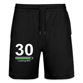 Cadeau du 30e anniversaire - Short de jogging bio TRAINER Stanley/Stella unisexe - noir - Devant - Nik (191cm) & Marisol (170cm)