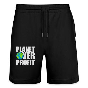 Planète sur le devis de profit - Short de jogging bio TRAINER Stanley/Stella unisexe - noir - Devant - Nik (191cm) & Marisol (170cm)