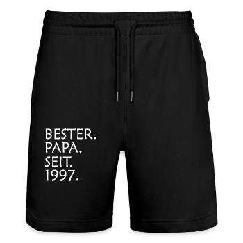 Handwerker Handyman Handwerk Werkzeug Baustelle - Stanley/Stella Unisex Bio Joggingshorts Trainer  - Schwarz - Vorne - Nik (191cm) & Marisol (170cm)