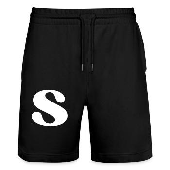 Lettre s - Short de jogging bio TRAINER Stanley/Stella unisexe - noir - Devant - Nik (191cm) & Marisol (170cm)