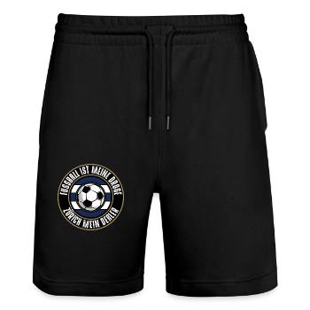 Züri - Stanley/Stella Unisex Bio Joggingshorts Trainer  - Schwarz - Vorne - Nik (191cm) & Marisol (170cm)