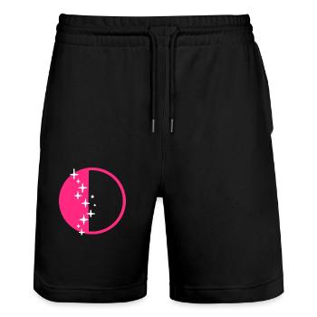 Letter O Glitter - Stanley/Stella Trainer Unisex Organic Jogging Shorts - black - Front - Nik (191cm) & Marisol (170cm)