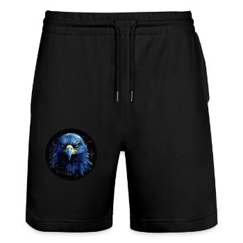 Adler Steinadler König der Lüfte Geschenk Alpen - Stanley/Stella Unisex Bio Joggingshorts Trainer  - Schwarz - Vorne - Nik (191cm) & Marisol (170cm)