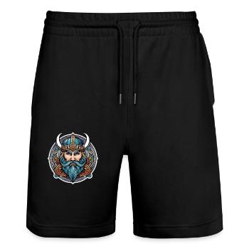 viking odin thor valhalla - Short de jogging bio TRAINER Stanley/Stella unisexe - noir - Devant - Nik (191cm) & Marisol (170cm)