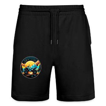 Quad & Off-Road - Stanley/Stella Trainer Unisex Organic Jogging Shorts - black - Front - Nik (191cm) & Marisol (170cm)