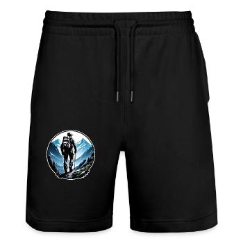 Natur & Bergwandern - Stanley/Stella Unisex Bio Joggingshorts Trainer  - Schwarz - Vorne - Nik (191cm) & Marisol (170cm)