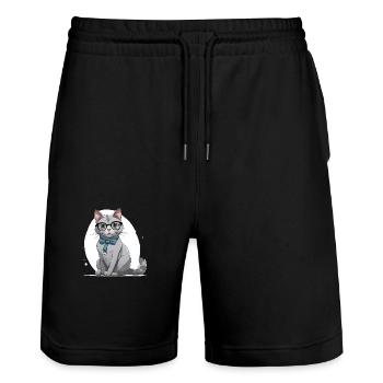 Cat doctor - Stanley/Stella Trainer Unisex Organic Jogging Shorts - black - Front - Nik (191cm) & Marisol (170cm)