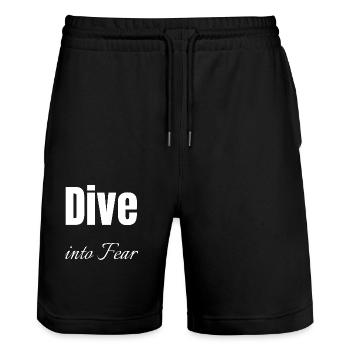 funny quote acts of courage quote inner courage - Stanley/Stella Trainer Unisex Organic Jogging Shorts - black - Front - Nik (191cm) & Marisol (170cm)
