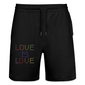 L'amour est l'amour motifs de points Pride merch - Short de jogging bio TRAINER Stanley/Stella unisexe - noir - Devant - Nik (191cm) & Marisol (170cm)