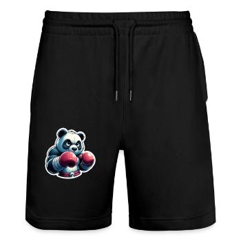 Panda Boxeur - Short de jogging bio TRAINER Stanley/Stella unisexe - noir - Devant - Nik (191cm) & Marisol (170cm)