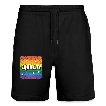 LGBTQ Equality - Stanley/Stella Unisex Bio Joggingshorts Trainer  - Schwarz - Vorne - Nik (191cm) & Marisol (170cm)