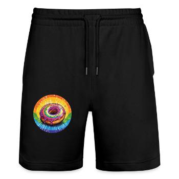 LGBTQ Donut - Stanley/Stella Unisex Bio Joggingshorts Trainer  - Schwarz - Vorne - Nik (191cm) & Marisol (170cm)