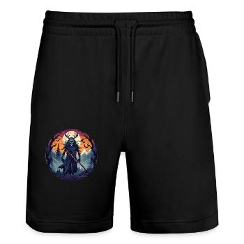 Gruseliges Halloween-partykostüm Waldhexe - Stanley/Stella Unisex Bio Joggingshorts Trainer  - Schwarz - Vorne - Nik (191cm) & Marisol (170cm)