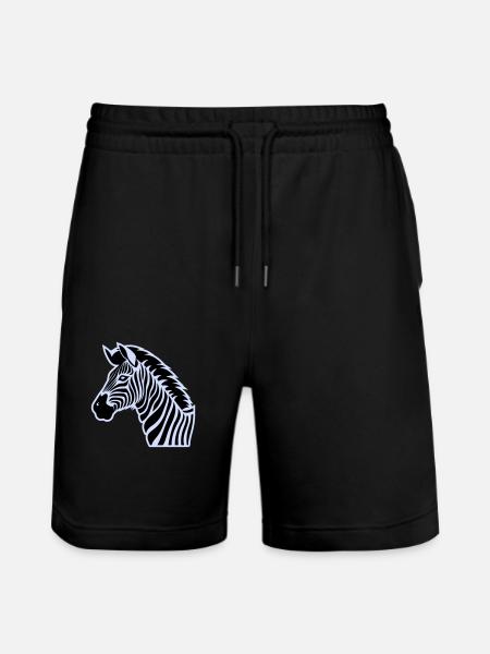 zebra - Stanley/Stella Trainer Unisex Organic Jogging Shorts - black