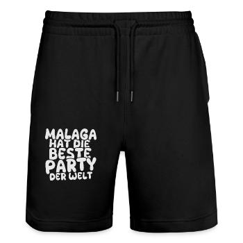 Cadeau pour Malaga - Short de jogging bio TRAINER Stanley/Stella unisexe - noir - Devant - Nik (191cm) & Marisol (170cm)