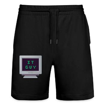 CRT - Informatik - Stanley/Stella Unisex Bio Joggingshorts Trainer  - Schwarz - Vorne - Nik (191cm) & Marisol (170cm)