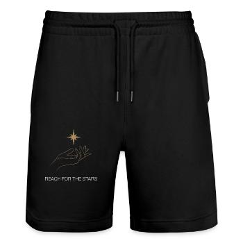Greifen Sie nach den Sternen - Stanley/Stella Unisex Bio Joggingshorts Trainer  - Schwarz - Vorne - Nik (191cm) & Marisol (170cm)
