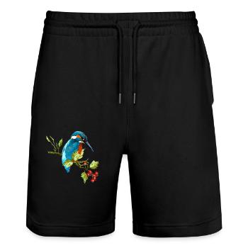 Oiseau coloré - Short de jogging bio TRAINER Stanley/Stella unisexe - noir - Devant - Nik (191cm) & Marisol (170cm)