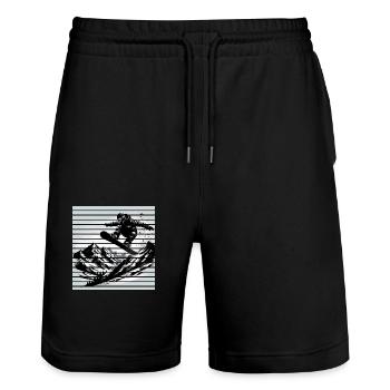 Snowboarder - Stanley/Stella Unisex Bio Joggingshorts Trainer  - Schwarz - Vorne - Nik (191cm) & Marisol (170cm)
