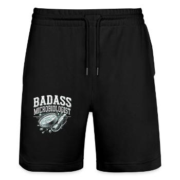 Passion for microbiology - Stanley/Stella Trainer Unisex Organic Jogging Shorts - black - Front - Nik (191cm) & Marisol (170cm)