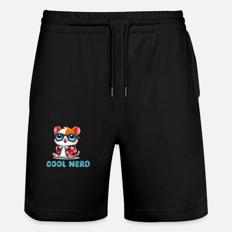 hamster bande dessinée cool nerd - Short de jogging bio TRAINER Stanley/Stella unisexe - noir