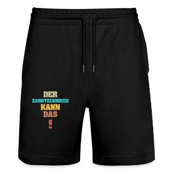Funny Dental Technician - Stanley/Stella Trainer Unisex Organic Jogging Shorts - black - Front - Nik (191cm) & Marisol (170cm)