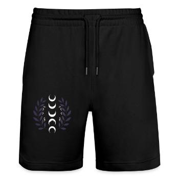 Phase de lune céleste BOHO Fleurs sauvages Zodiaque Sorcière - Short de jogging bio TRAINER Stanley/Stella unisexe - noir - Devant - Nik (191cm) & Marisol (170cm)