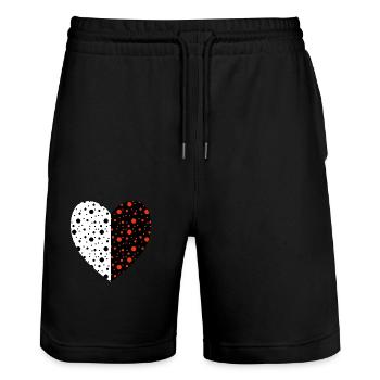 Heart - Stanley/Stella Trainer Unisex Organic Jogging Shorts - black - Front - Nik (191cm) & Marisol (170cm)